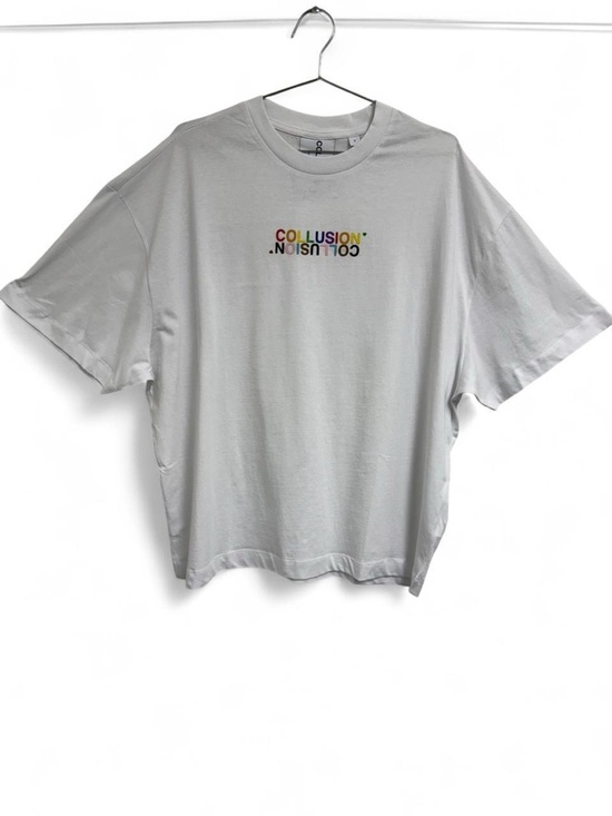 Collusion Other - COLLUSION × EXIST LOUDLY Unisex oversized t-shirt with print in white